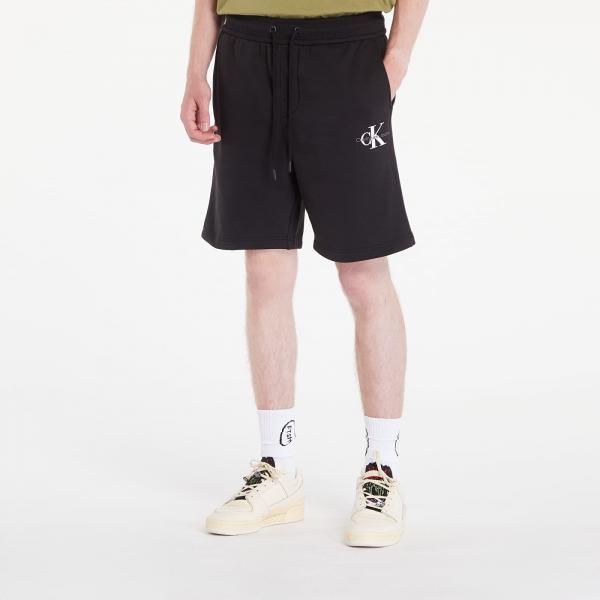 Šortky Calvin Klein Jeans Monogram Fleece Jogger Shorts Black L