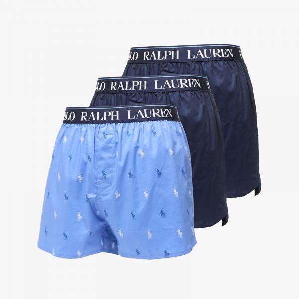 Trenky Ralph Lauren Stretch Cotton Three Slim Fit Boxers 3-Pack Blue S