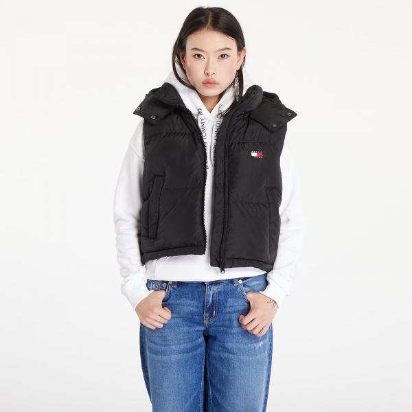 Vesta Tommy Jeans Crop Alaska Puffer Vest Black S