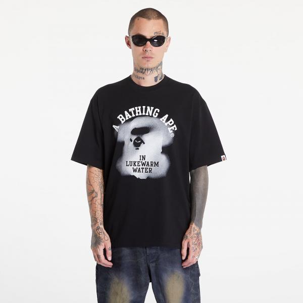 Tričko A BATHING APE Water Print College Logo Relaxed Fit Short Sleeve Tee Black XL