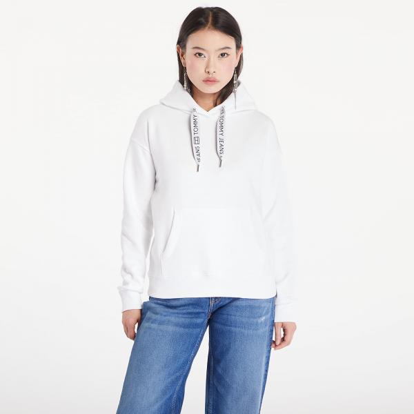 Mikina Tommy Jeans Boxy Logo Drawcord Hoodie White XL