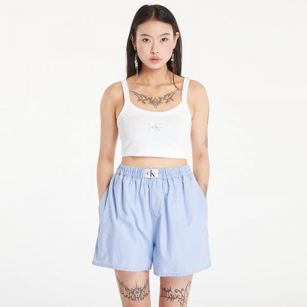 Tílko Calvin Klein Jeans Ribbed Cotton Bralette Top Bright White L