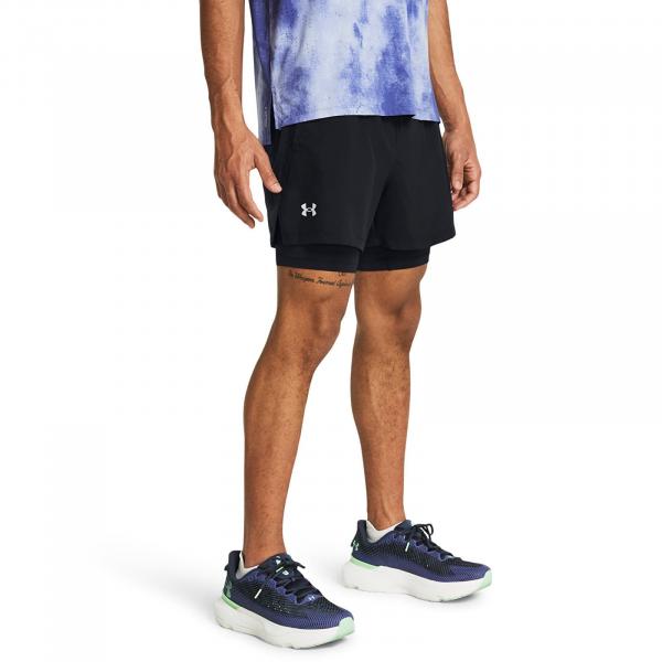 Šortky Under Armour LAUNCH 5'' 2-IN1 SHORTS Black L