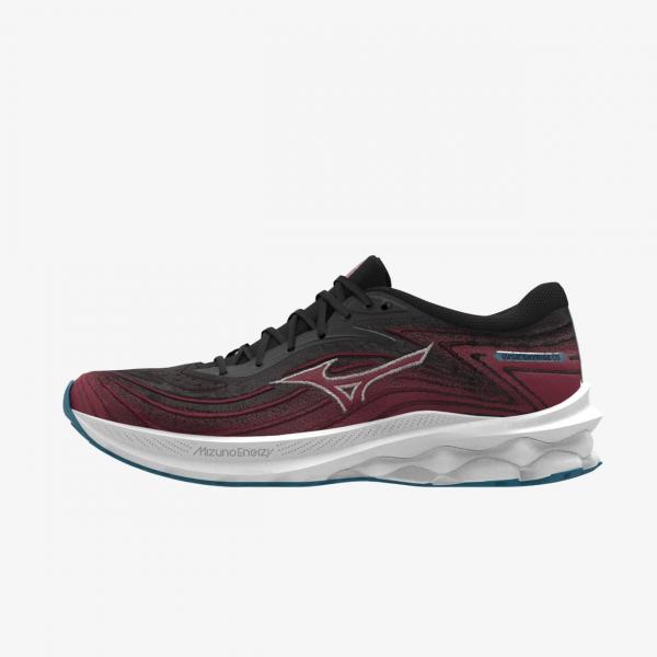 Tenisky Mizuno Wave Skyrise 5 Black/ White Sand/ Rumba Red EUR 43