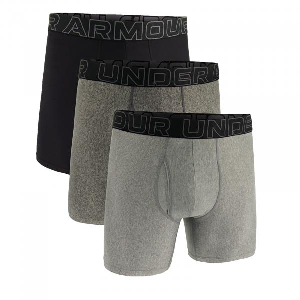 Boxerky Under Armour M Perf Tech 6in 3-Pack Grey XXXXL