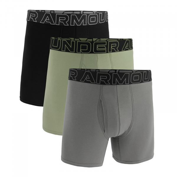Boxerky Under Armour M Perf Cotton 6in 3-Pack Green S