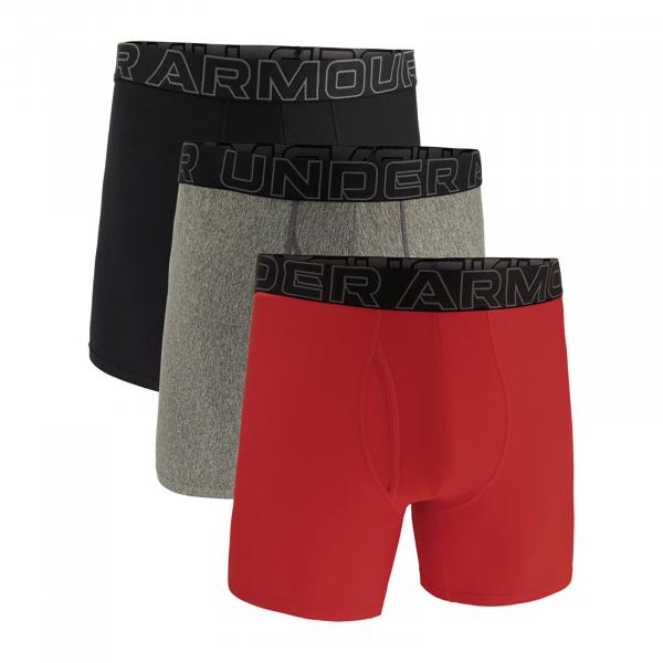 Boxerky Under Armour M Perf Tech 6in 3-Pack Red XXXXL