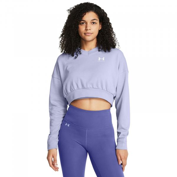 Tričko Under Armour Rival Terry OS Crop Crw Purple S