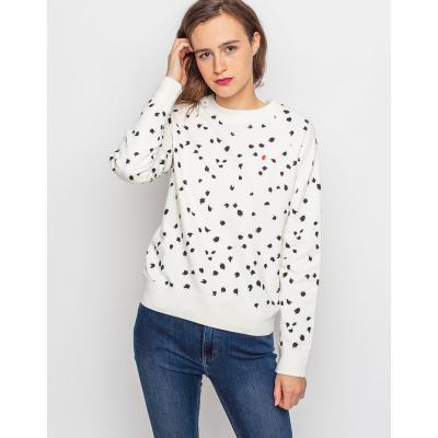 Mikina WeSC Johannah Dot Standard Crew AOP winter white