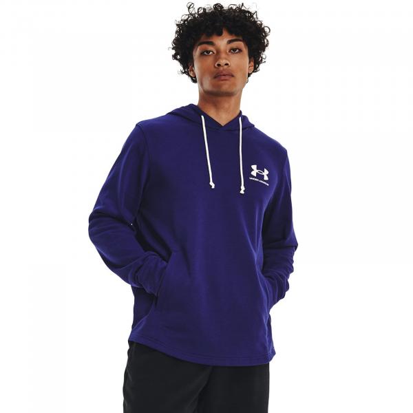 Mikina Under Armour Rival Terry LC Hoodie Blue M