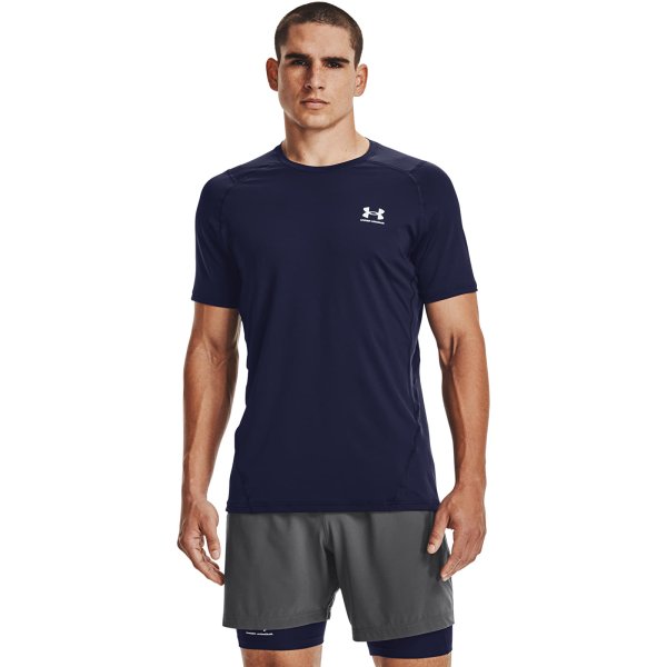 Tričko Under Armour Hg Armour Fitted SS Midnight Navy/ White S