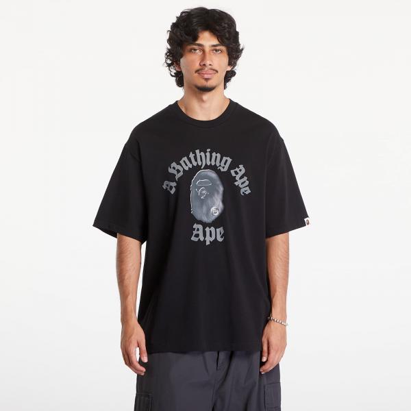 Tričko A BATHING APE Gothic College Relaxed Fit Short Sleeve Tee Black XL