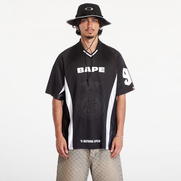 Dres A BATHING APE Multi Logo Relaxed Fit Soccer Jersey M Black L