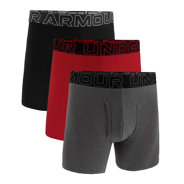 Boxerky Under Armour M Perf Cotton 6in 3-Pack Grey L