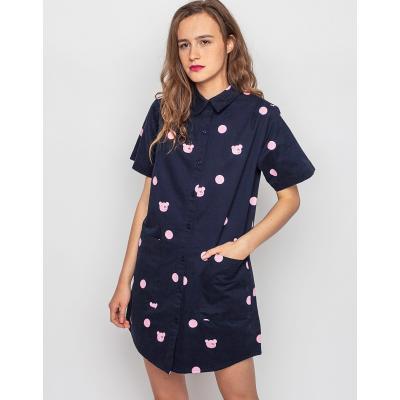 Šaty Lazy Oaf Bear Spot Dress Navy