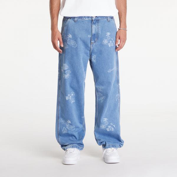 Kalhoty Carhartt WIP Stamp Pant Stamp Print/ Blue Bleached 27