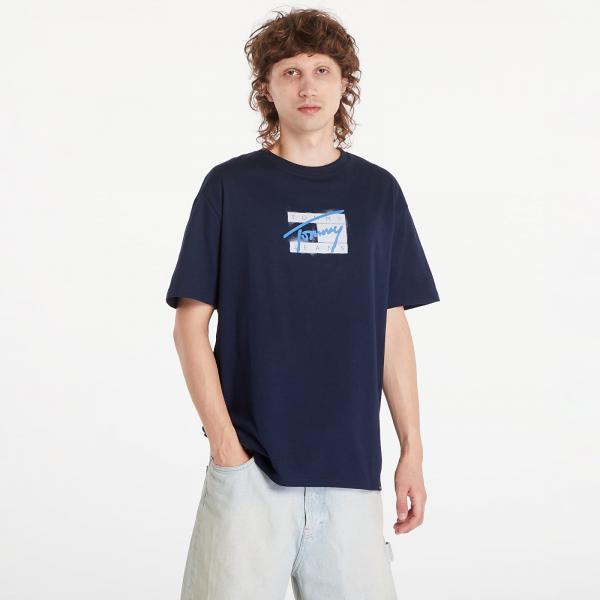 Tričko Tommy Jeans Regular Street Flag Tee Dark Night Navy S