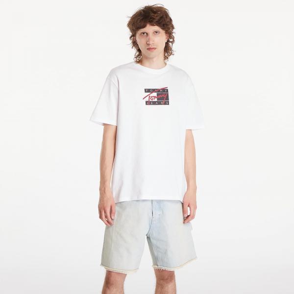 Tričko Tommy Jeans Regular Street Flag Tee White S