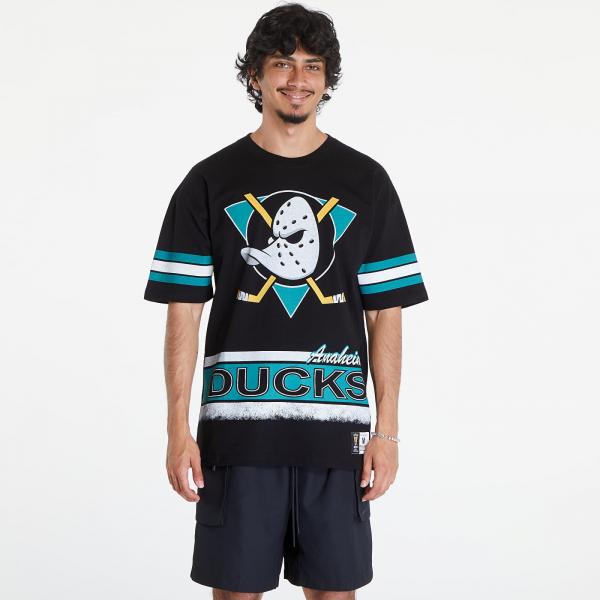 Tričko Mitchell & Ness NHL Fashion Oversized SS Tee Vintage Logo Anaheim Ducks Black L