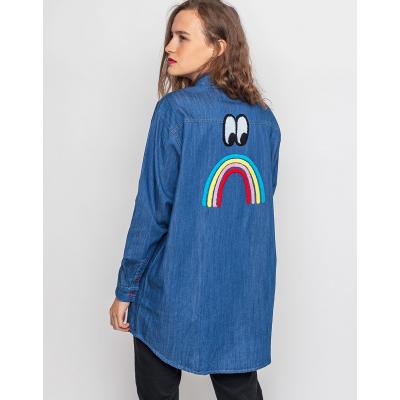Košile Lazy Oaf Sad Rainbow Shirt blue