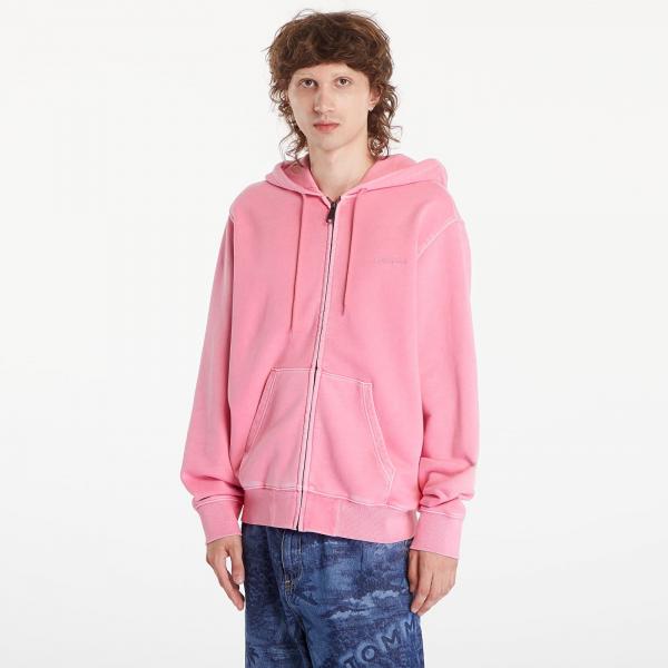 Mikina Carhartt WIP Hooded Duster Script Jacket UNISEX Charm Pink Garment Dyed S