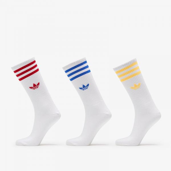Ponožky adidas High Crew Solid Socks 3-Pack White / Blue / Spark / Better Scarlet M