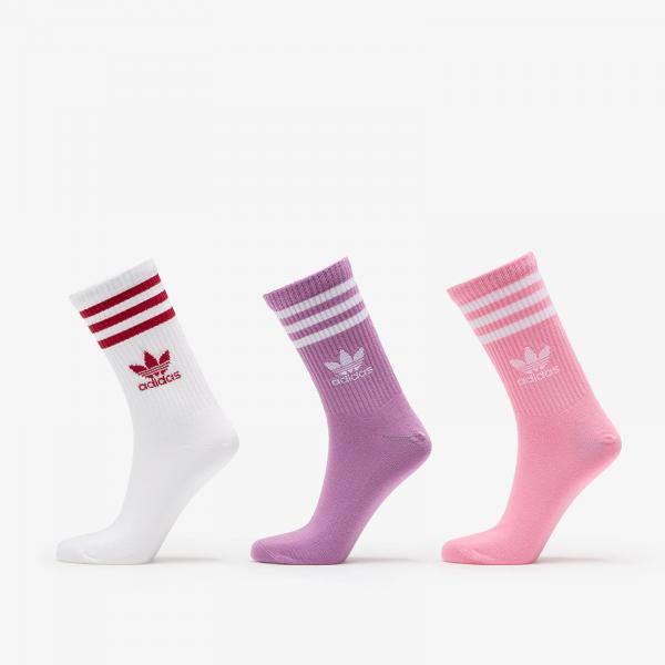 adidas Crew Sock 3 Pack Preloved Purple/ Bliss Pink/ White XL