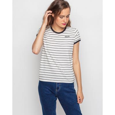 Triko Afends Jailbird White Stripe