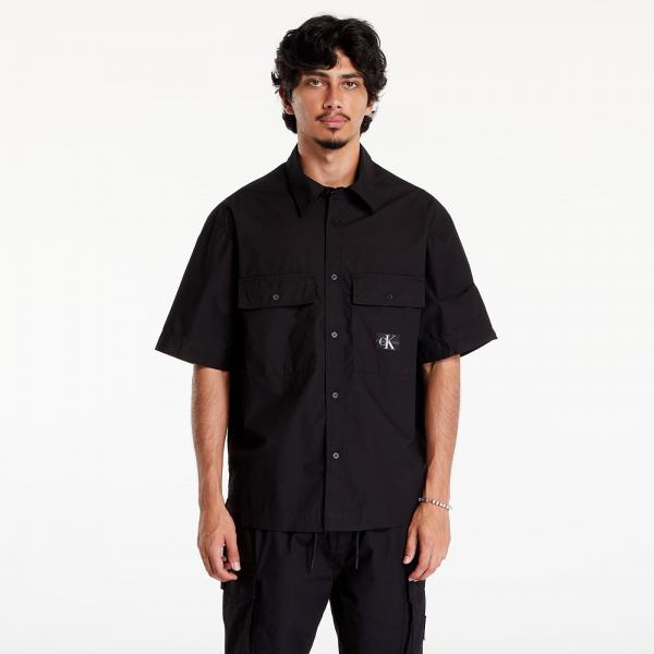Košile Calvin Klein Jeans Cotton Poplin Utility Shirt Black S
