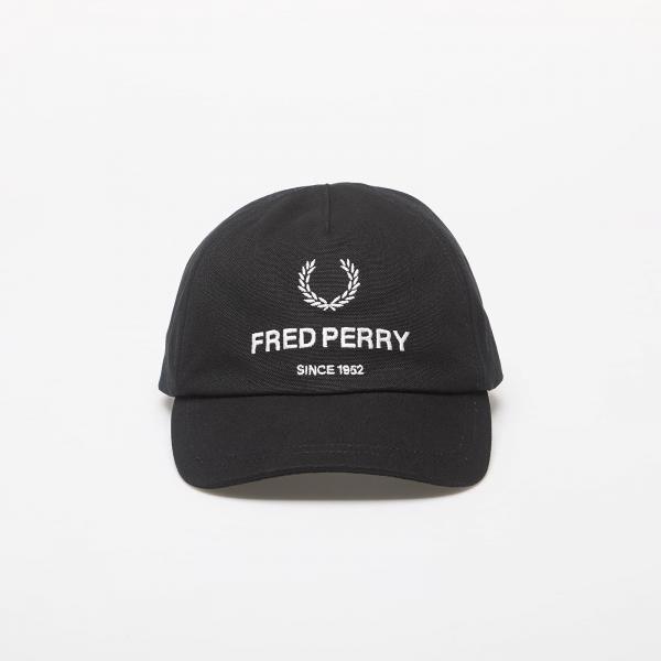Kšiltovka FRED PERRY Cotton Canvas Branded Cap Black Universal