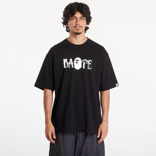 Tričko A BATHING APE Screen Print Logo Relaxed Fit Short Sleeve Tee Black XXL