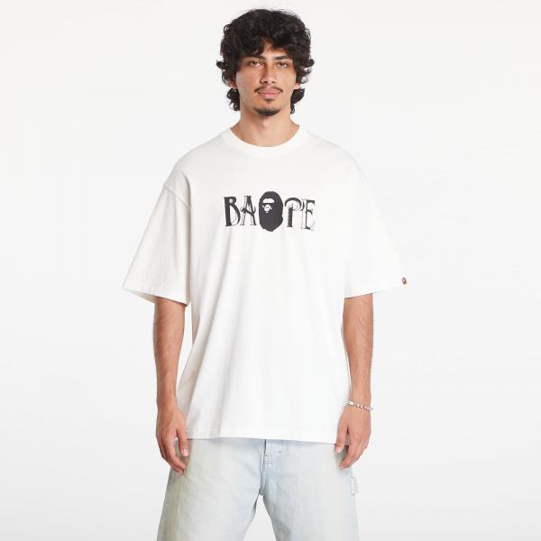 Tričko A BATHING APE Screen Print Logo Relaxed Fit Short Sleeve Tee Ivory XXL