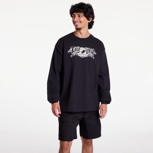 Tričko Thrasher Mag Banner Long Sleeve Tee Black L
