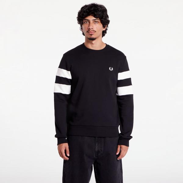 Mikina FRED PERRY Tipped Sleeve Sweatshirt Black L