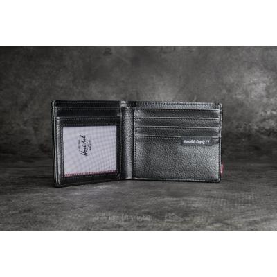 Herschel Supply Co. Hank Leather Wallet Black Pebbled Leather