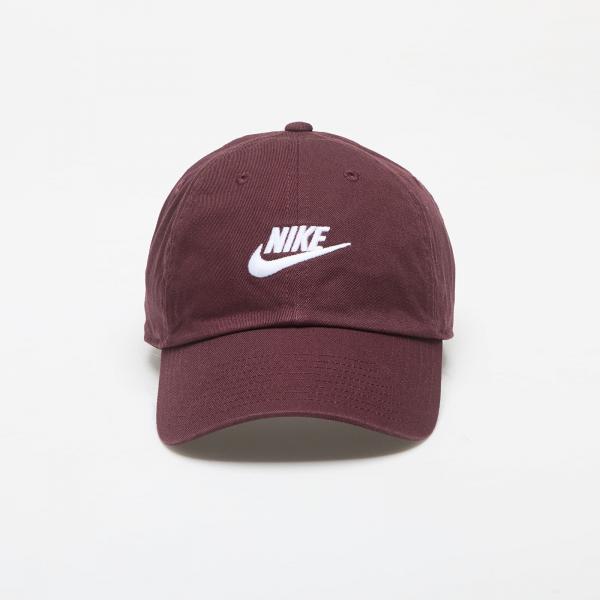 Kšiltovka Nike Club Unstructured Futura Wash Cap Burgundy Crush/ White S/M