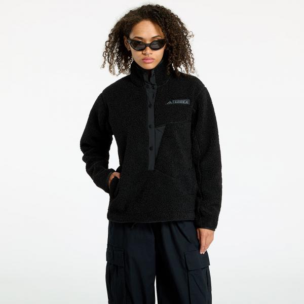Mikina adidas Terrex Xploric High Pile Fleece Pullover Black XS