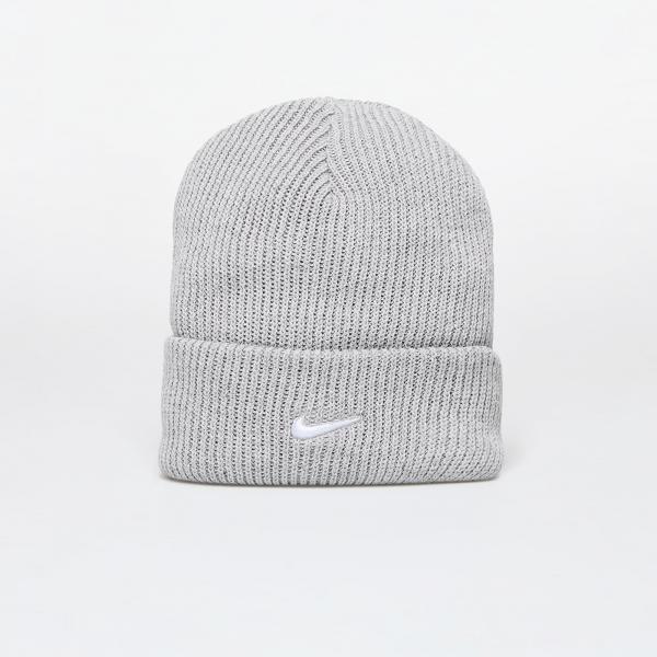 Čepice Nike Tall Cuff Swoosh Beanie Dk Grey Heather/ White Universal