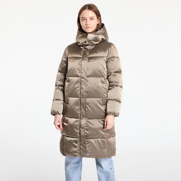 Bunda Calvin Klein Jeans Shiny Satin Puffer Coat Brindle S