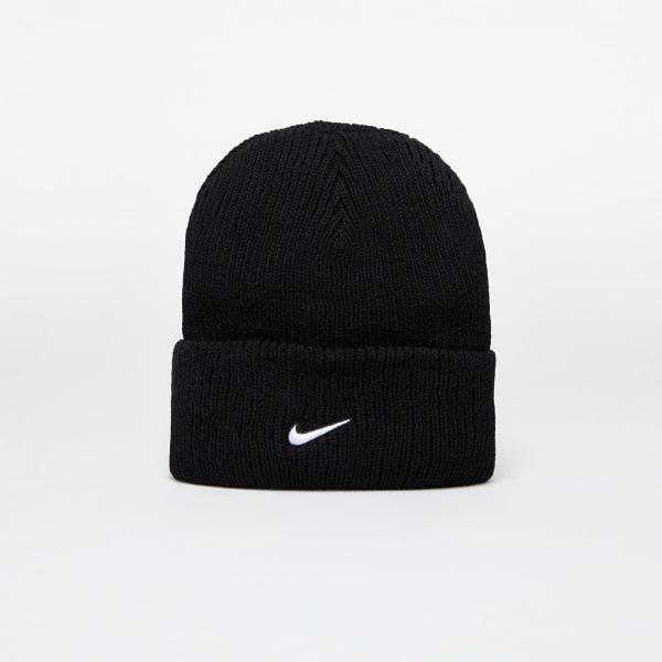 Čepice Nike Tall Cuff Swoosh Beanie Black/ White Universal