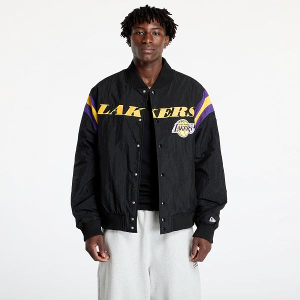 Bomber New Era Los Angeles Lakers NBA Panel Bomber Jacket UNISEX Black/ Canary Yellow S