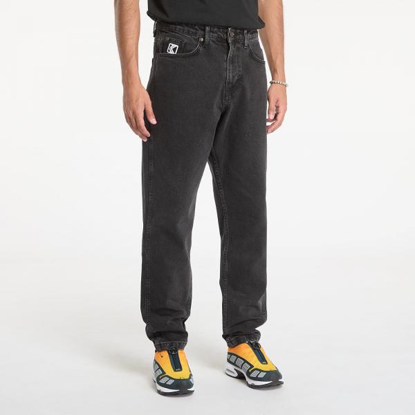 Kalhoty Karl Kani Small Signature Tapered Five Pocket Denim Vintage Black 38