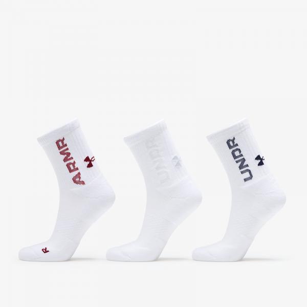 Ponožky Under Armour Socks 3-Pack White/ White/ Midnight Navy L