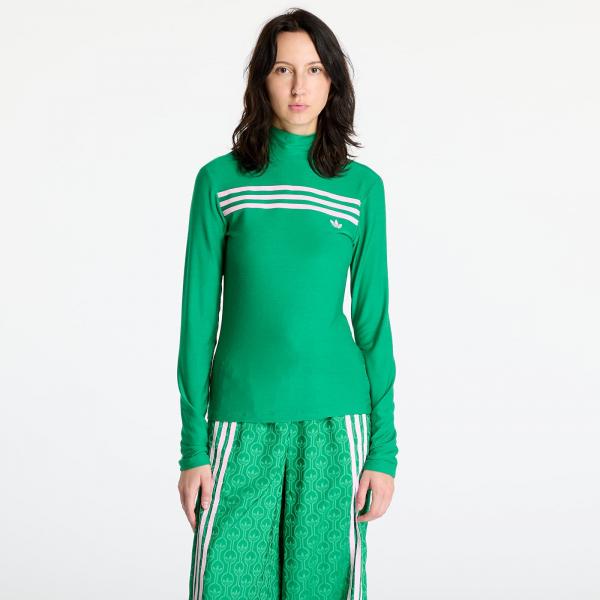 Tričko adidas Longsleeve 3-Stripe Tee Green L