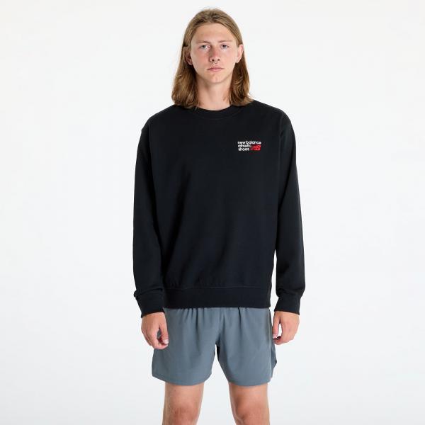Mikina New Balance Athletics Premium Logo Crew Black Bk L