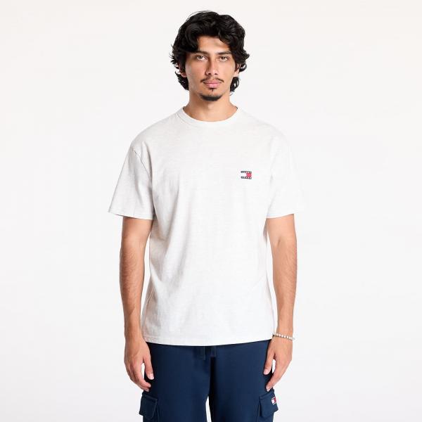 Tričko Tommy Jeans Badge Crew Neck T-Shirt Silver Grey Htr L
