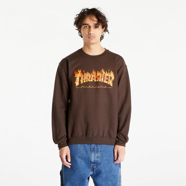 Mikina Thrasher Inferno Crewneck Dark Chocolate S