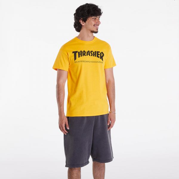 Tričko Thrasher Skate Mag T-Shirt Gold/ Black S