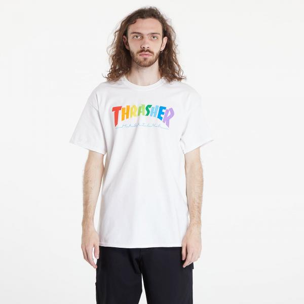 Tričko Thrasher Rainbow Mag Tee White L