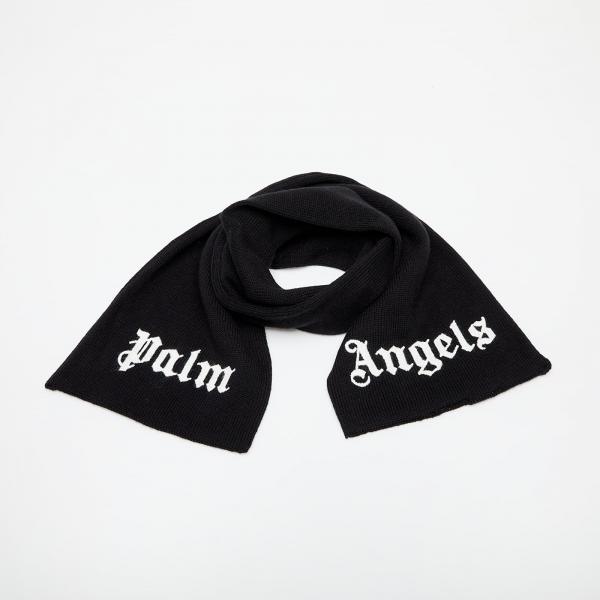 Šála Palm Angels Kids Logo Knit Scarf Black/ White Universal